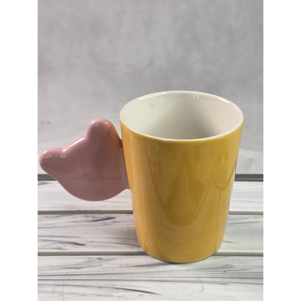 VTG INDRA Striped Pink Piggy Hand Painted Mug  Fine Stoneware - Picture 2 of 5